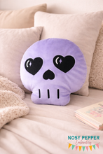 Load image into Gallery viewer, Heart Skull stuffie (5 sizes included) machine embroidery design —SEPT 25 MB—DIGITAL DOWNLOAD