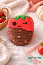 Load image into Gallery viewer, Chocolate Strawberry stuffie (5 sizes included) machine embroidery design —DEC 26 MB—DIGITAL DOWNLOAD