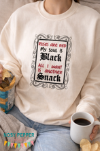 Load image into Gallery viewer, Roses Are Red Snack machine embroidery design (4 sizes included) DIGITAL DOWNLOAD