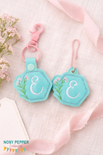 Load image into Gallery viewer, Floral Monogram Frame snap tab and eyelet fob set (single and multi files included) —OCT 25 MB—machine embroidery design DIGITAL DOWNLOAD
