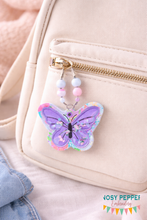 Load image into Gallery viewer, Butterfly applique shaker set  (single and multi fobs and bag tag files included) —OCT 25 MB—machine embroidery design DIGITAL DOWNLOAD