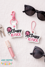 Load image into Gallery viewer, Classy AF snap tab and eyelet fob set 25 Fall Mature Mystery Bundle (single and multi files included) machine embroidery design DIGITAL DOWNLOAD