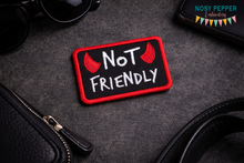 Load image into Gallery viewer, Not Friendly patch (2 sizes included) machine embroidery design —JAN 26 MB—DIGITAL DOWNLOAD