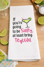 Load image into Gallery viewer, If you're going to be salty bring tequila applique machine embroidery design (4 sizes included) DIGITAL DOWNLOAD