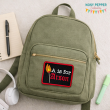 Load image into Gallery viewer, A Is For Arson patch (2 sizes included) —JAN 26 MB—machine embroidery design DIGITAL DOWNLOAD