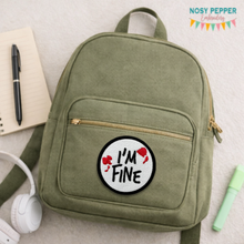 Load image into Gallery viewer, I'm Fine Blood patch (2 sizes included) machine embroidery design DIGITAL DOWNLOAD