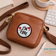 Load image into Gallery viewer, I'm Fine Blood patch (2 sizes included) machine embroidery design DIGITAL DOWNLOAD