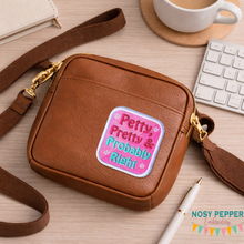 Load image into Gallery viewer, Petty Pretty patch (2 sizes included) —JAN 26 MB—machine embroidery design DIGITAL DOWNLOAD