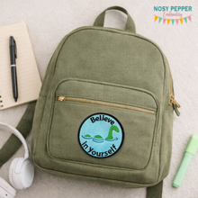 Load image into Gallery viewer, Believe in yourself nessie patch machine embroidery design DIGITAL DOWNLOAD