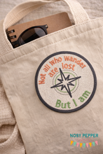 Load image into Gallery viewer, Not all who wander Patch 4x4 machine embroidery design DIGITAL DOWNLOAD