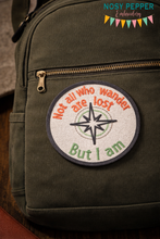 Load image into Gallery viewer, Not all who wander Patch 4x4 machine embroidery design DIGITAL DOWNLOAD