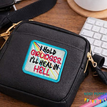 Load image into Gallery viewer, I Hold Grudges patch machine embroidery design (2 sizes included) DIGITAL DOWNLOAD