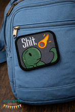 Load image into Gallery viewer, Sh!t Dino patch (2 sizes included) machine embroidery design DIGITAL DOWNLOAD