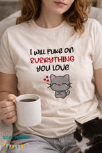 Load image into Gallery viewer, I Will Puke sketchy machine embroidery design (4 sizes included) DIGITAL DOWNLOAD