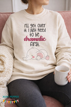 Load image into Gallery viewer, I'll get over it, I just need to be dramatic first elephant machine embroidery design (4 sizes included) DIGITAL DOWNLOAD