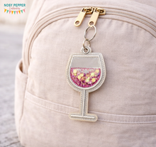 Load image into Gallery viewer, Wine shaker bookmark/bag tag/ornament machine embroidery file DIGITAL DOWNLOAD