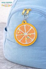 Load image into Gallery viewer, Citrus Slice applique shaker bagtag bookmark/ornament/bag tag machine embroidery design DIGITAL DOWNLOAD