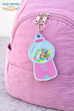 Load image into Gallery viewer, Gumball shaker bookmark/bag tag/ornament machine embroidery file DIGITAL DOWNLOAD