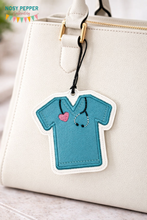 Load image into Gallery viewer, Scrub Applique bookmark/bag tag/ornament machine embroidery design DIGITAL DOWNLOAD
