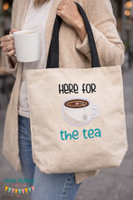 Load image into Gallery viewer, Here For The Tea applique —NOV 25 MB—machine embroidery design (4 sizes included) DIGITAL DOWNLOAD