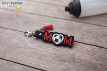 Load image into Gallery viewer, Soccer Mom Applique snap tab machine embroidery file (single &amp; multi file included) DIGITAL DOWNLOAD