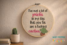 Load image into Gallery viewer, I've known a lot of pricks machine embroidery design (4 sizes included) DIGITAL DOWNLOAD