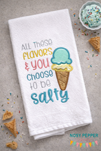 Load image into Gallery viewer, All these flavors and you choose to be salty applique machine embroidery design (4 sizes included) DIGITAL DOWNLOAD
