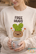 Load image into Gallery viewer, Free Hugs Applique machine embroidery design (5 sizes included) DIGITAL DOWNLOAD