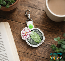 Load image into Gallery viewer, Cactus flower sketchy snap tab 4x4 machine embroidery design DIGITAL DOWNLOAD