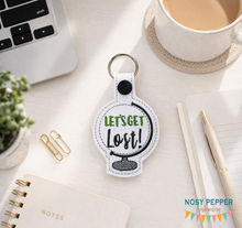 Load image into Gallery viewer, Let's get lost snap tab machine embroidery design DIGITAL DOWNLOAD