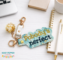 Load image into Gallery viewer, Pobody's Nerfect snap tab (single &amp; multi files included) machine embroidery design DIGITAL DOWNLOAD