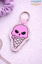 Load image into Gallery viewer, Skull Cone Snap tab 4x4 machine embroidery design DIGITAL DOWNLOAD