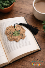 Load image into Gallery viewer, Heart Plants bookmark/bag tag/ornament 4x4 machine embroidery design DIGITAL DOWNLOAD