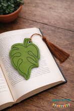 Load image into Gallery viewer, Monstera Leaf Bookmark/bag tag/ornament 4x4 machine embroidery design DIGITAL DOWNLOAD