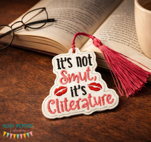 Load image into Gallery viewer, It’s Not Smut It’s Cliterature Bookmark Embroidery Design – Funny ITH Bookmark for Spicy Readers