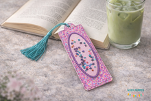 Load image into Gallery viewer, Rectangle Oval applique shaker bookmark/bag tag/ornament machine embroidery file DIGITAL DOWNLOAD