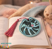 Load image into Gallery viewer, Sleepy Zebra sketchy Bookmark/bag tag/ornament 4x4 machine embroidery design DIGITAL DOWNLOAD