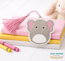Load image into Gallery viewer, Squishy Elephant Applique bookmark/bag tag/ornament machine embroidery file DIGITAL DOWNLOAD