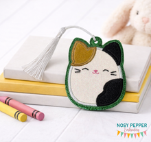 Load image into Gallery viewer, Calico Squishy Applique bookmark/bag tag/ornament machine embroidery file DIGITAL DOWNLOAD