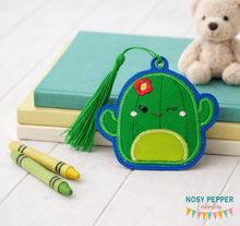 Load image into Gallery viewer, Squishy Cactus Applique bookmark/bag tag/ornament machine embroidery file DIGITAL DOWNLOAD