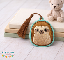 Load image into Gallery viewer, Sloth Squishy Applique bookmark/bag tag/ornament machine embroidery file DIGITAL DOWNLOAD