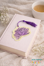 Load image into Gallery viewer, Lotus Flower Sketchy Bookmark/bag tag/ornament 4x4 machine embroidery design DIGITAL DOWNLOAD