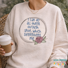 Load image into Gallery viewer, All things through spite design 5 sizes included machine embroidery design DIGITAL DOWNLOAD