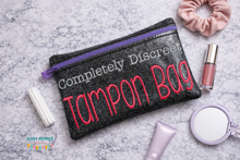 Load image into Gallery viewer, Completely discreet Tampon Bag ITH Bag (4 sizes available) machine embroidery design DIGITAL DOWNLOAD