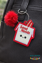 Load image into Gallery viewer, Send Noods applique Bookmark/bag tag/ornament machine embroidery design DIGITAL DOWNLOAD