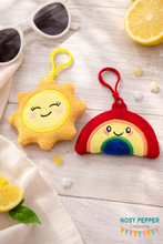 Load image into Gallery viewer, Rainbow and Sun mini stuffie machine embroidery design DIGITAL DOWNLOAD