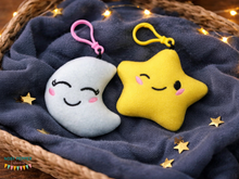 Load image into Gallery viewer, Star and Moon mini stuffie machine embroidery design DIGITAL DOWNLOAD
