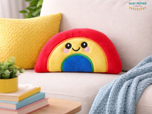 Load image into Gallery viewer, Rainbow stuffie (5 sizes included) machine embroidery design DIGITAL DOWNLOAD