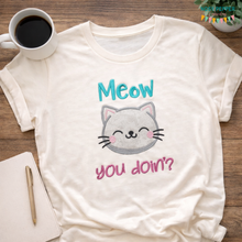 Load image into Gallery viewer, Meow You Doin applique machine embroidery design (4 sizes included) DIGITAL DOWNLOAD