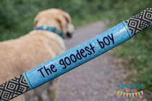 Load image into Gallery viewer, The Goodest Boy Collar machine embroidery design Wrap 3 sizes included DIGITAL DOWNLOAD